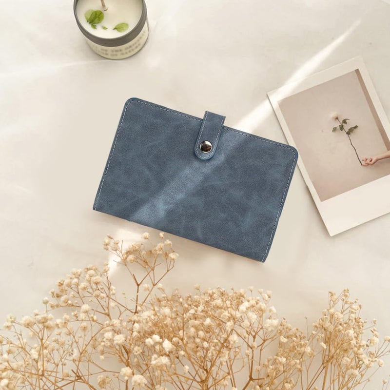 CALFOVERA Refillable A6 PU Leather Binder Cover Soft Cover Leather Travel Journal Notebook Protector Folder 6 Ring Loose Leaf Planner Binder with Divider Pocket for Meeting Filler Paper Cash(Blue) - Image 4
